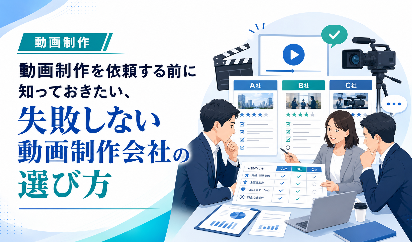 動画制作会社の選び方とは?依頼前に確認すべき失敗しないポイント
